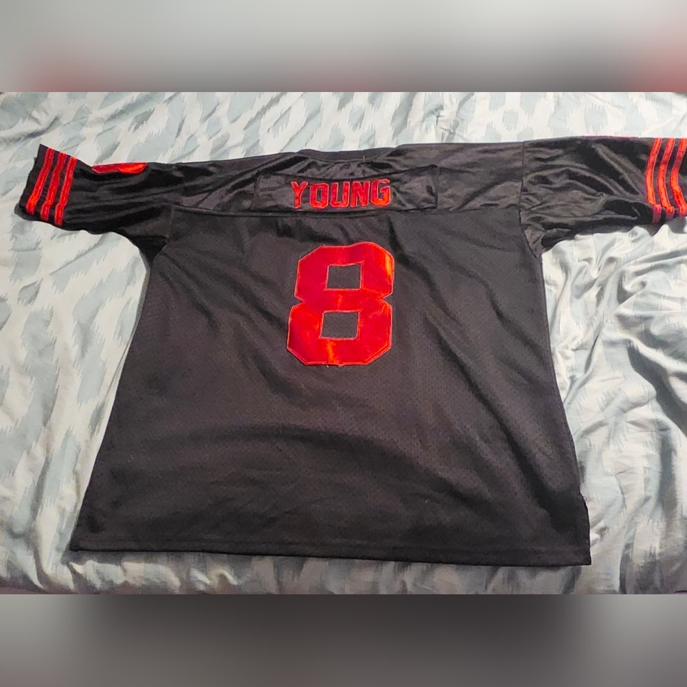 VINTAGE‎ RARE Steve Young #8 49ers Super Bowl XXIV Black Jersey.
